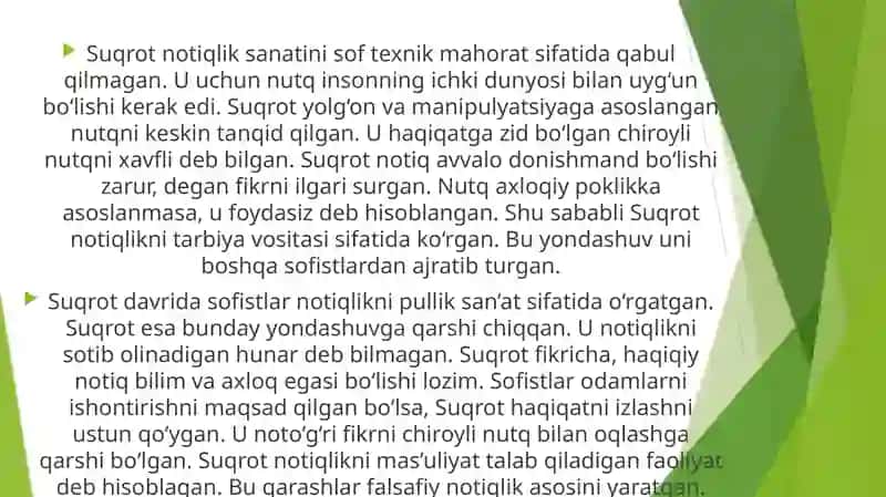 Suqrotning notiqlik san’ati haqidagi qarashlari 3