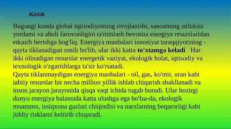 Qayta tiklanadigan va qayta tiklanmaydigan energiya farqi 3