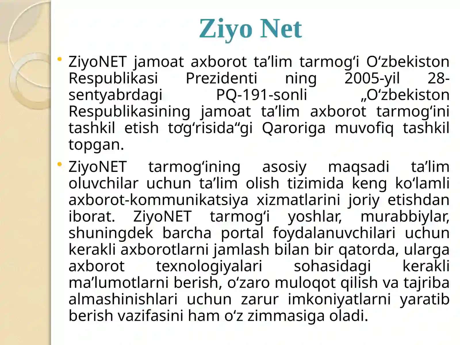 Milliy axborot resurslari. Davlat interaktiv xizmatlar 3