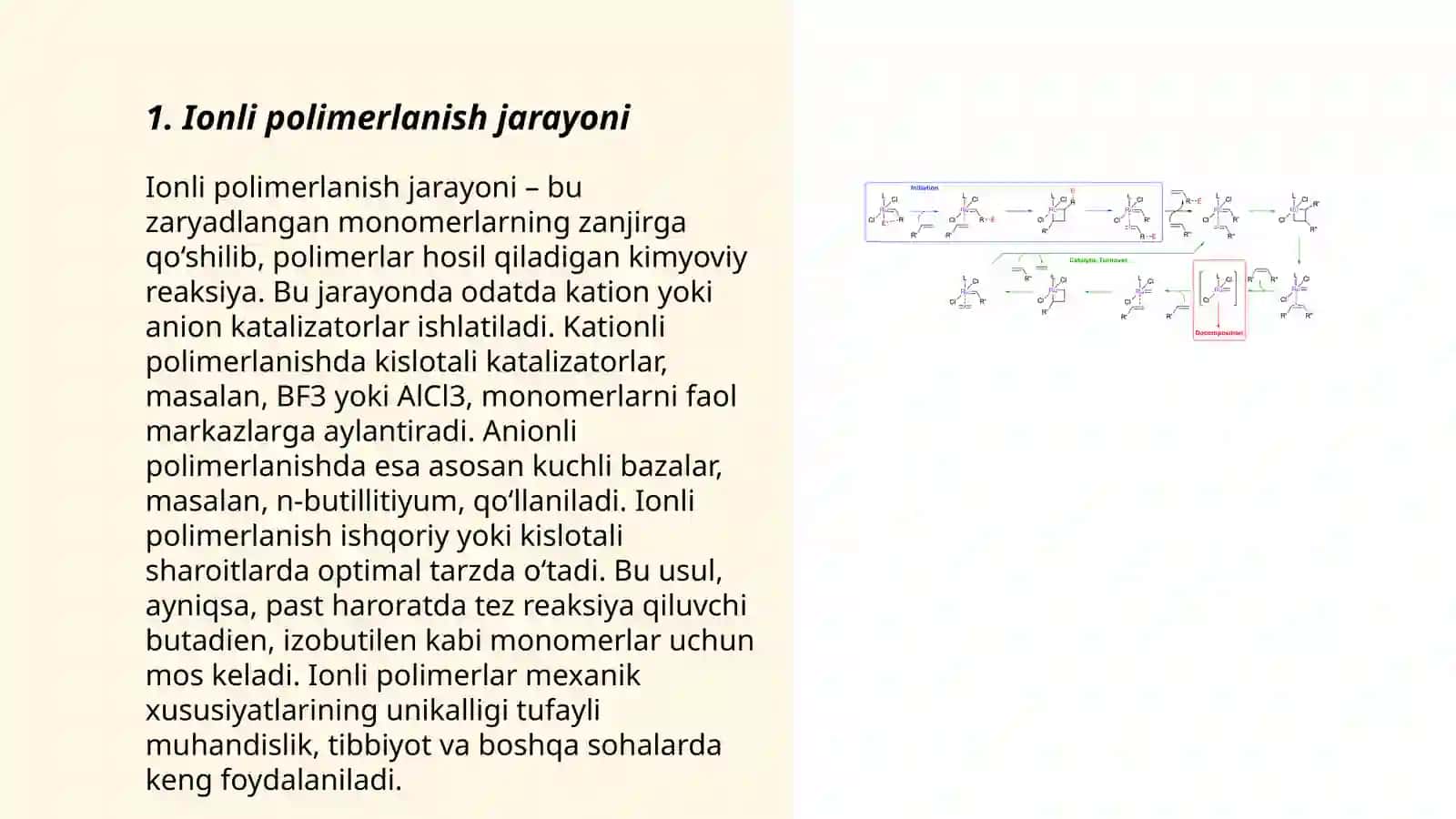 Ionli polimerlanish mehanizmi 3