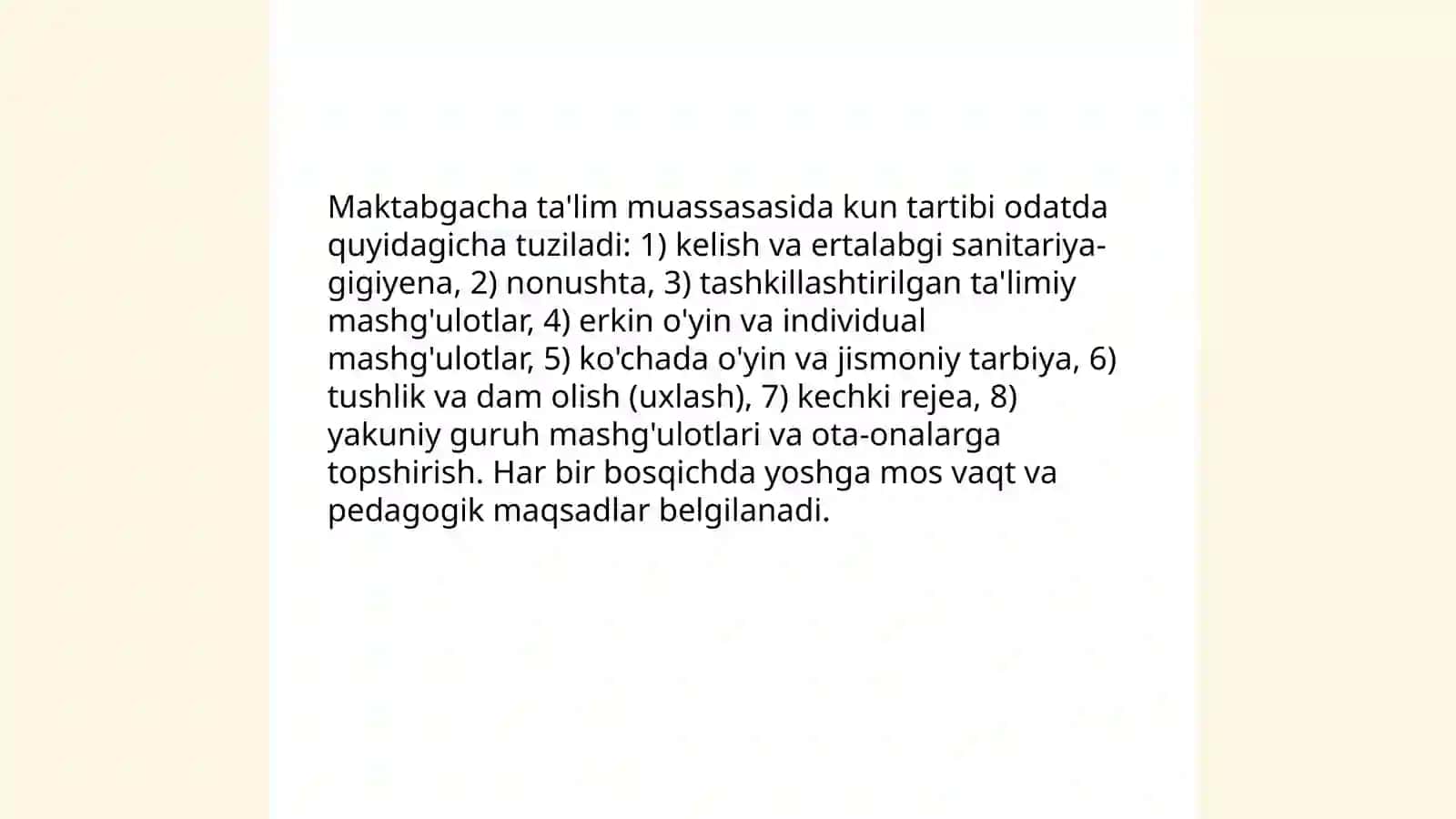 Maktabgacha ta'limda kun tartibi 3