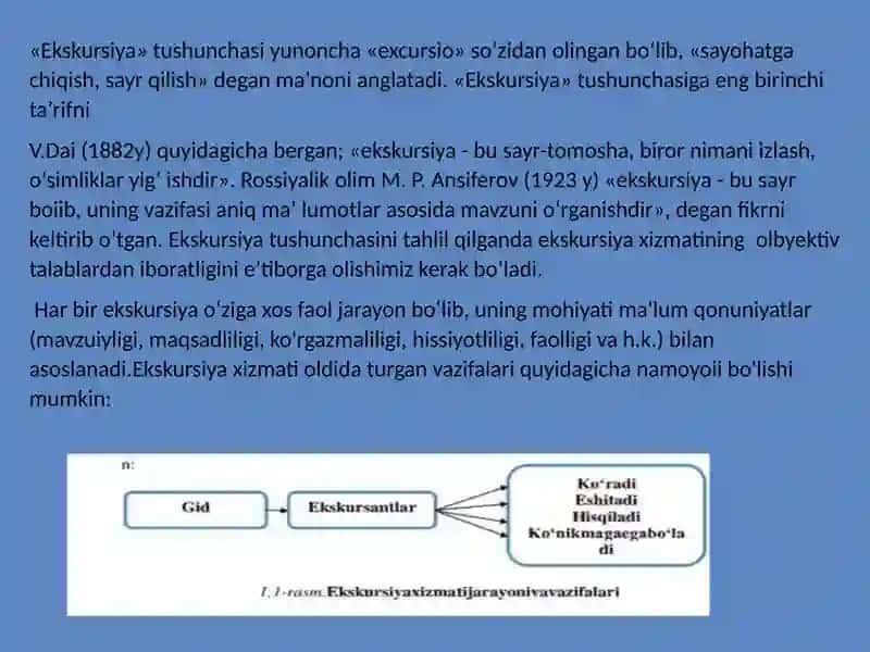 Ekskursiya va ekskursiya xizmatlarini tashkil etish 3