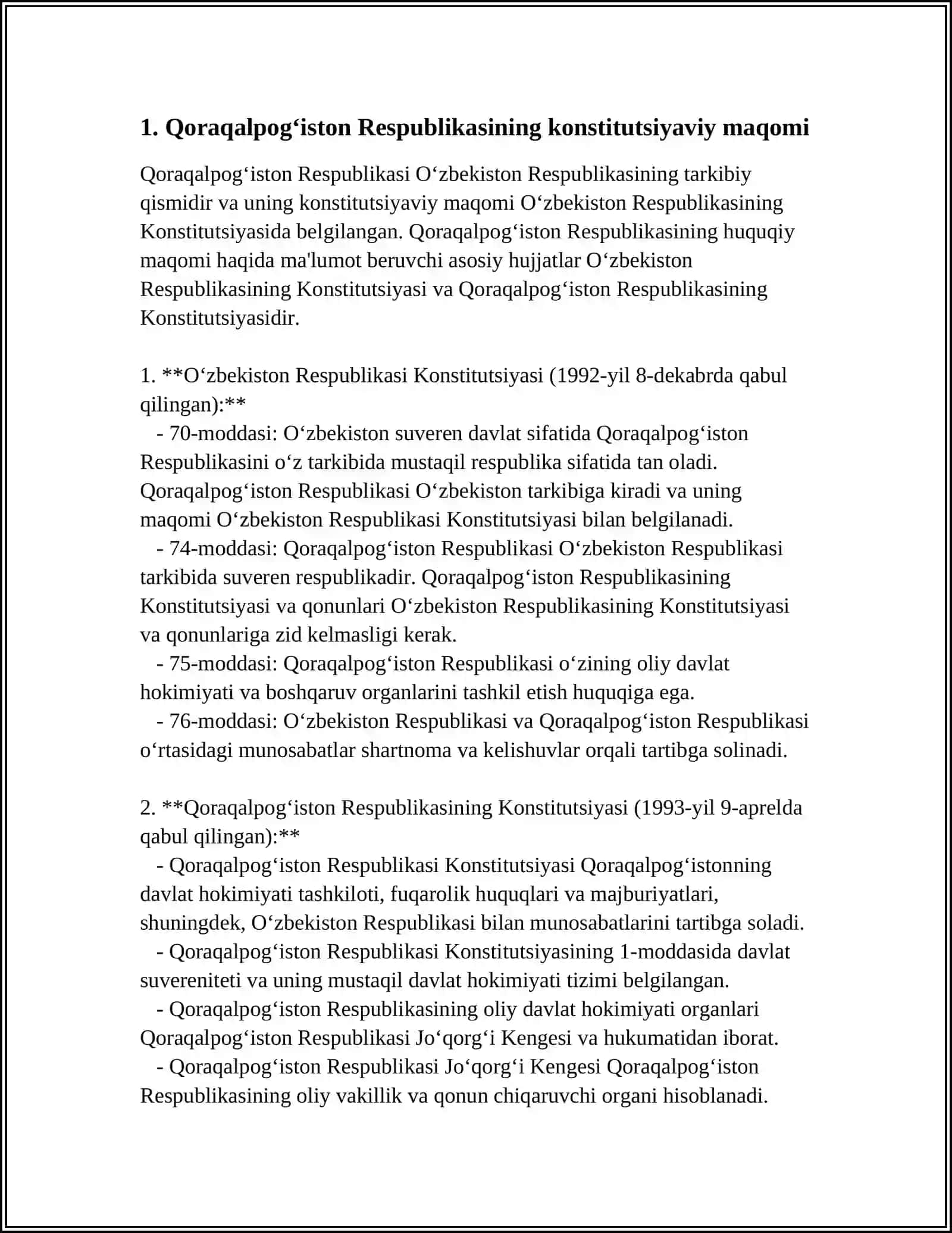 QORAQALPOGʻISTON RESPUBLIKASINING KONSTITUTSIYALIQ SHAROITI 3