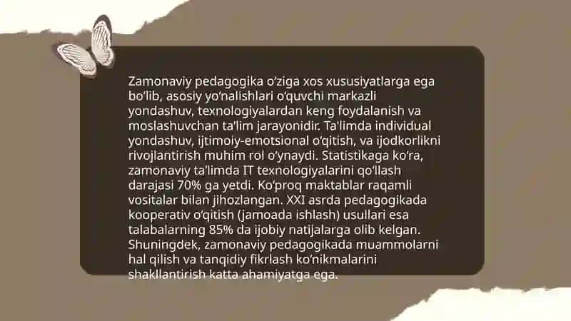 Zamonaviy pedagogikada pedagoglik kasbi va unga qoʻyilayotgan talablar 3