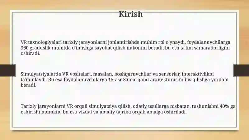 Tarixiy jarayonlarni simulyatsiya qilishda VR vositalarining ahamiyati 3