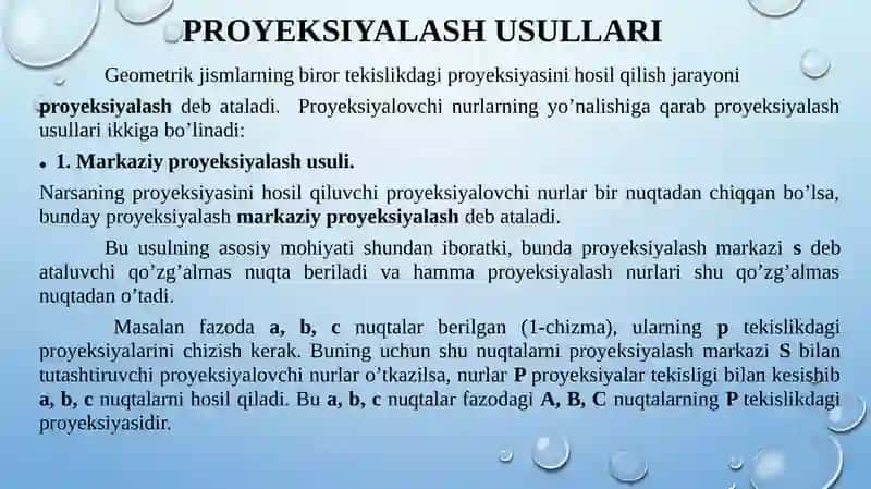 Chizma Geometriya fanidan asosiy masalalar 3