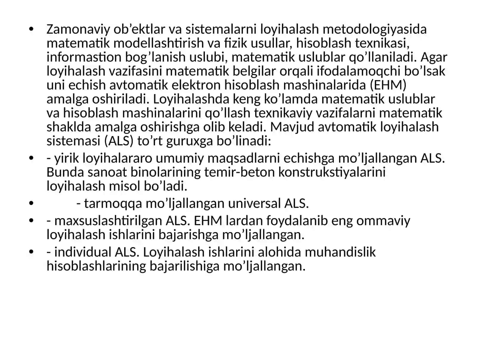 MA`RUZA.Kirish. oziq-ovqat korxonalarini loyihalarini ishlab chiqishda ishtirok etadigan tashkilotlarning vazifalari 3