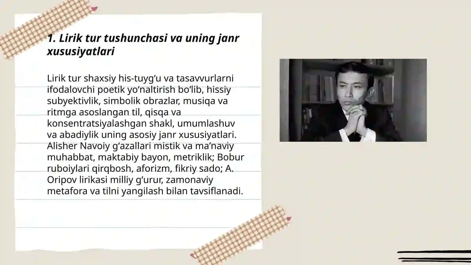Lirik tur va uning janr xususiyatlari 3