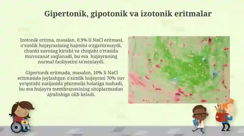 Gipertonik, gipotonik va izotonik eritmalar 3