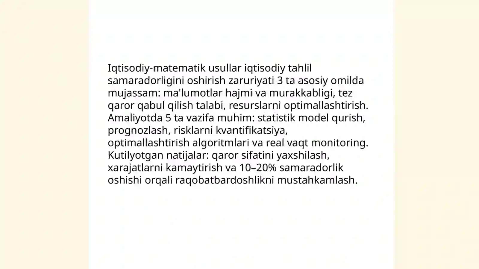 Iqtisodiy tahlilda iqtisodiy-matematik usullarni qo'llashning zaruriyati 3