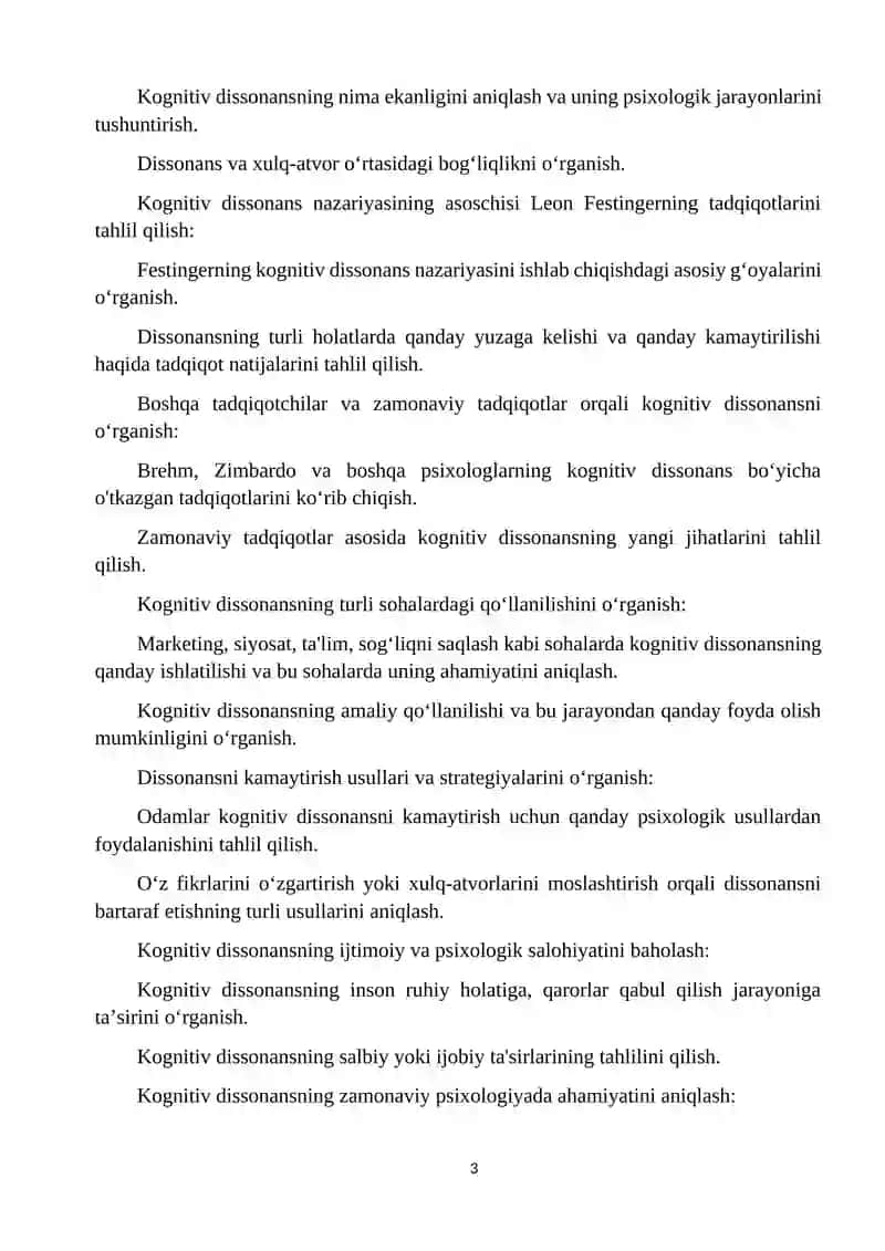 "Kognitiv dissonans nazariyasi.Tadqiqot misollar" 3