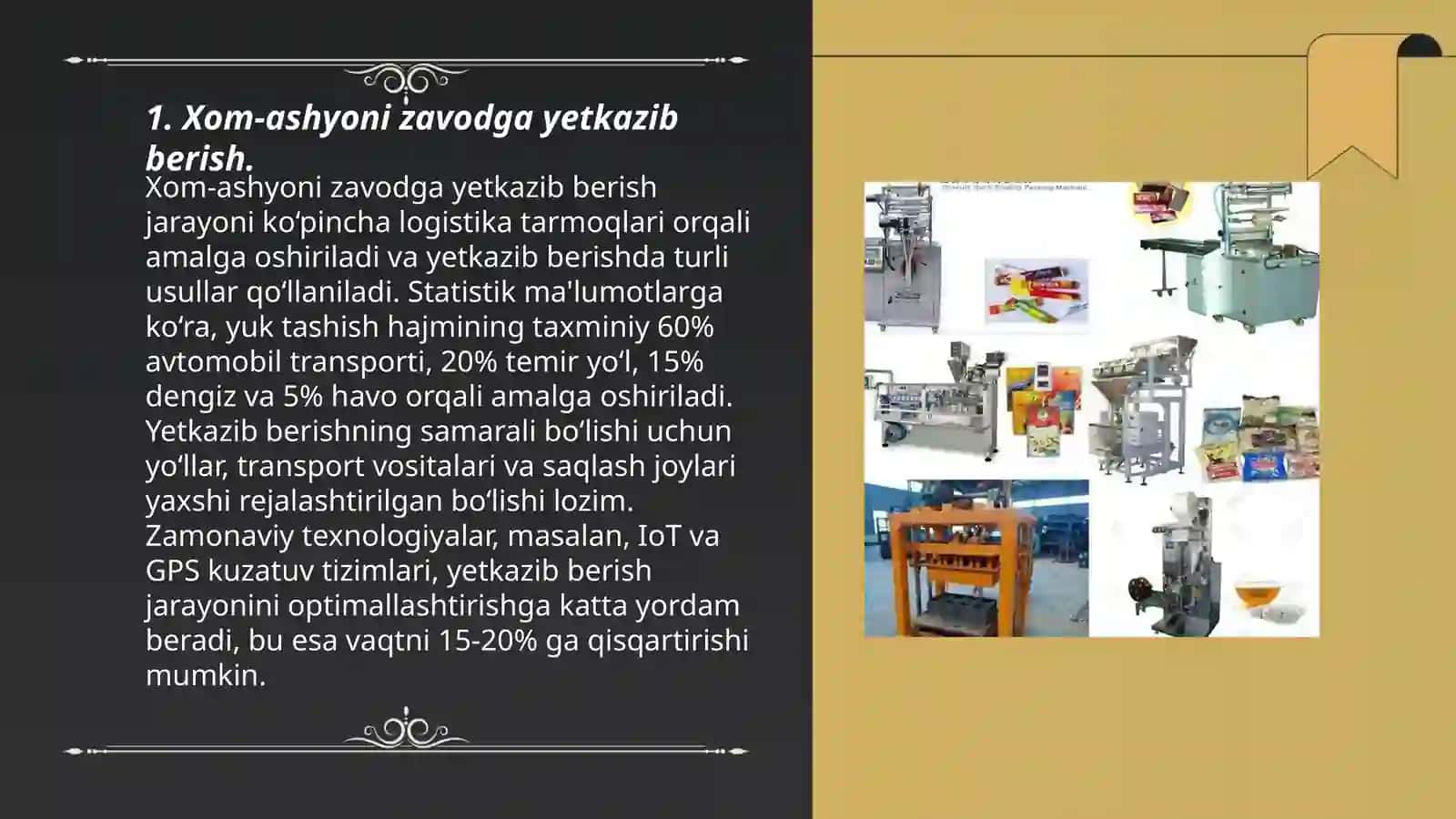 Xom-ashyoni zavodga olib kelish grafiklari va smenalar sonini hisoblash 3