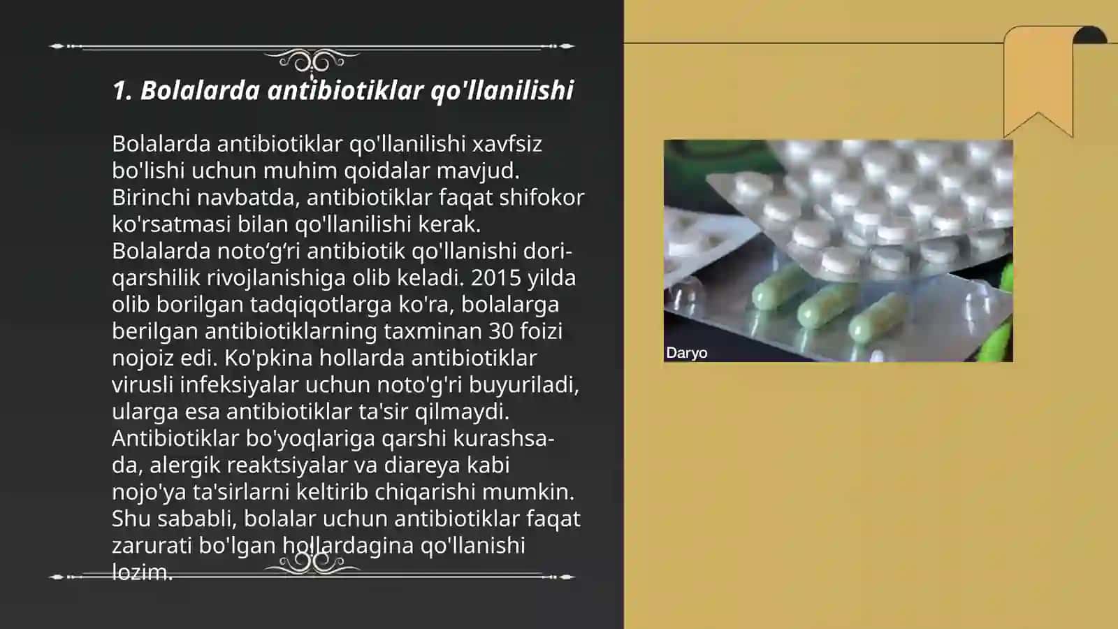 Pediatriya amaliyotida dorilarni qoʻllanishi 3