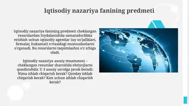 Iqtisodiyot nazariyasi fanining predmeti va o'rganish usullari 3
