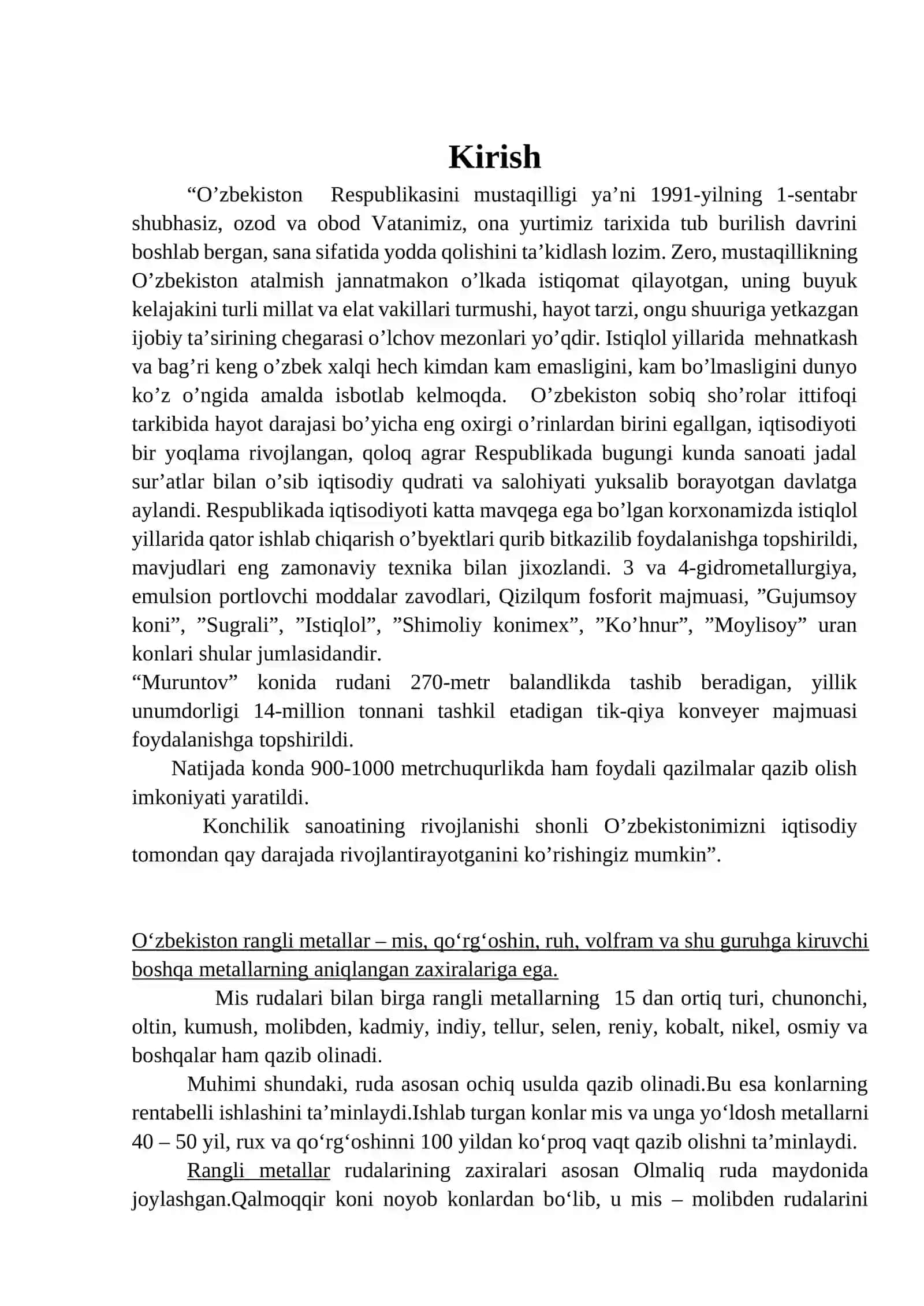 Qo’rg’oshin-rux rudasini boyitishning kollektiv-selektiv sxemasini hisoblash 3