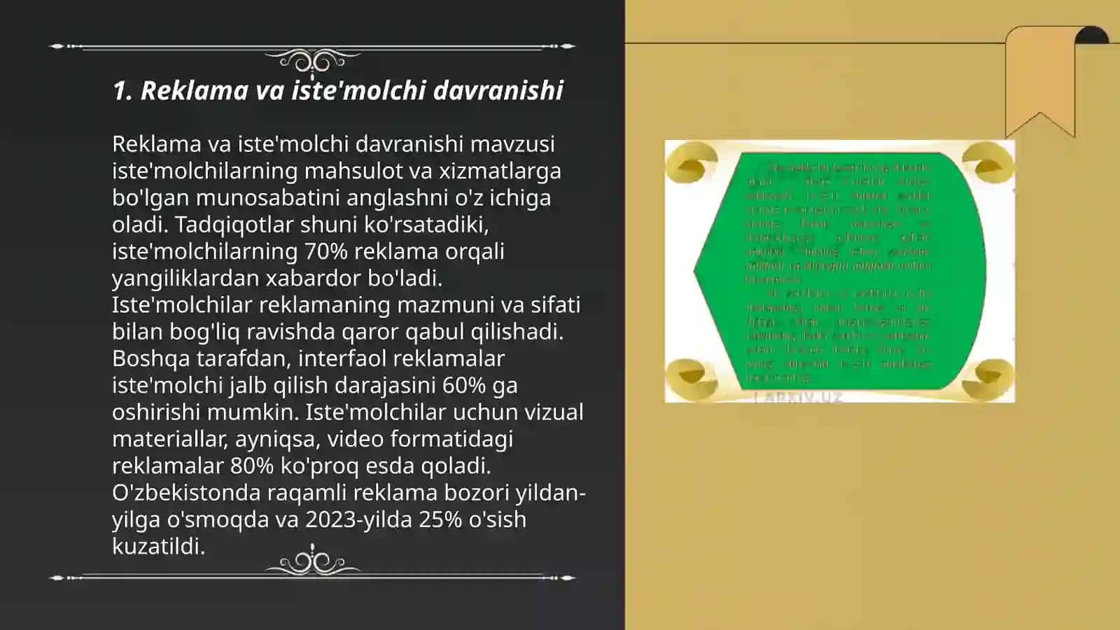 Reklama va iste'molchi davranishi 3