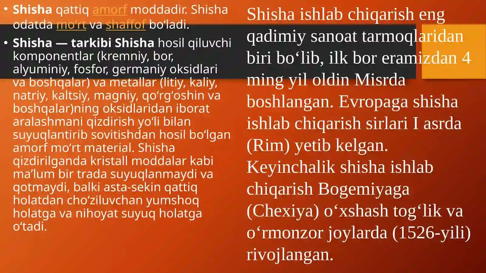 Shishaishlabchiqarishning asosiy va qo’shimcha xomashyosi 3