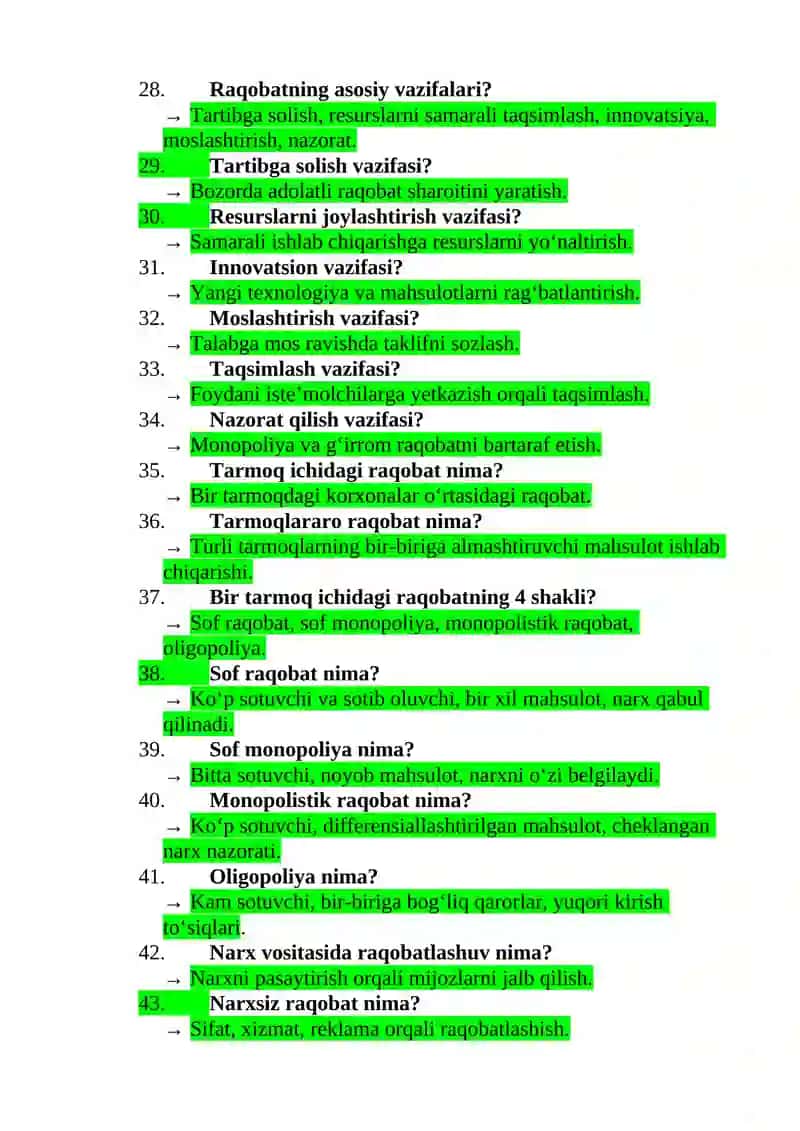 iqtisodiyot 3-kurs yakuniy nazorat javoblari 3
