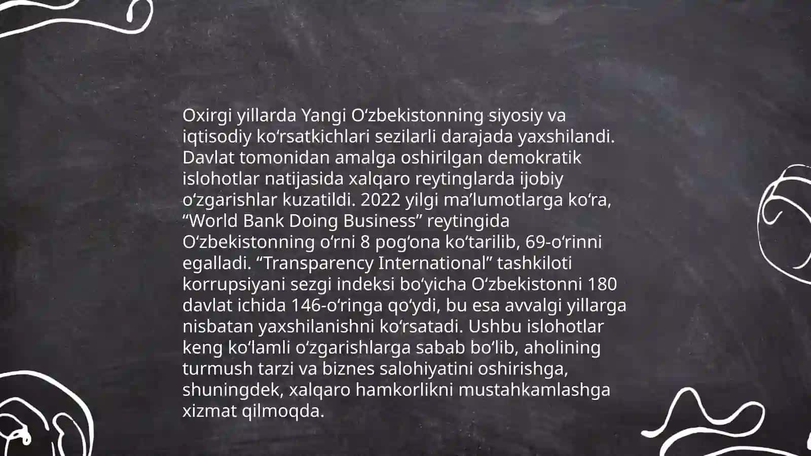 Yangi O‘zbekiston: Demokratik islohotlar va xalqaro reytinglarda o‘zgarishlar 3