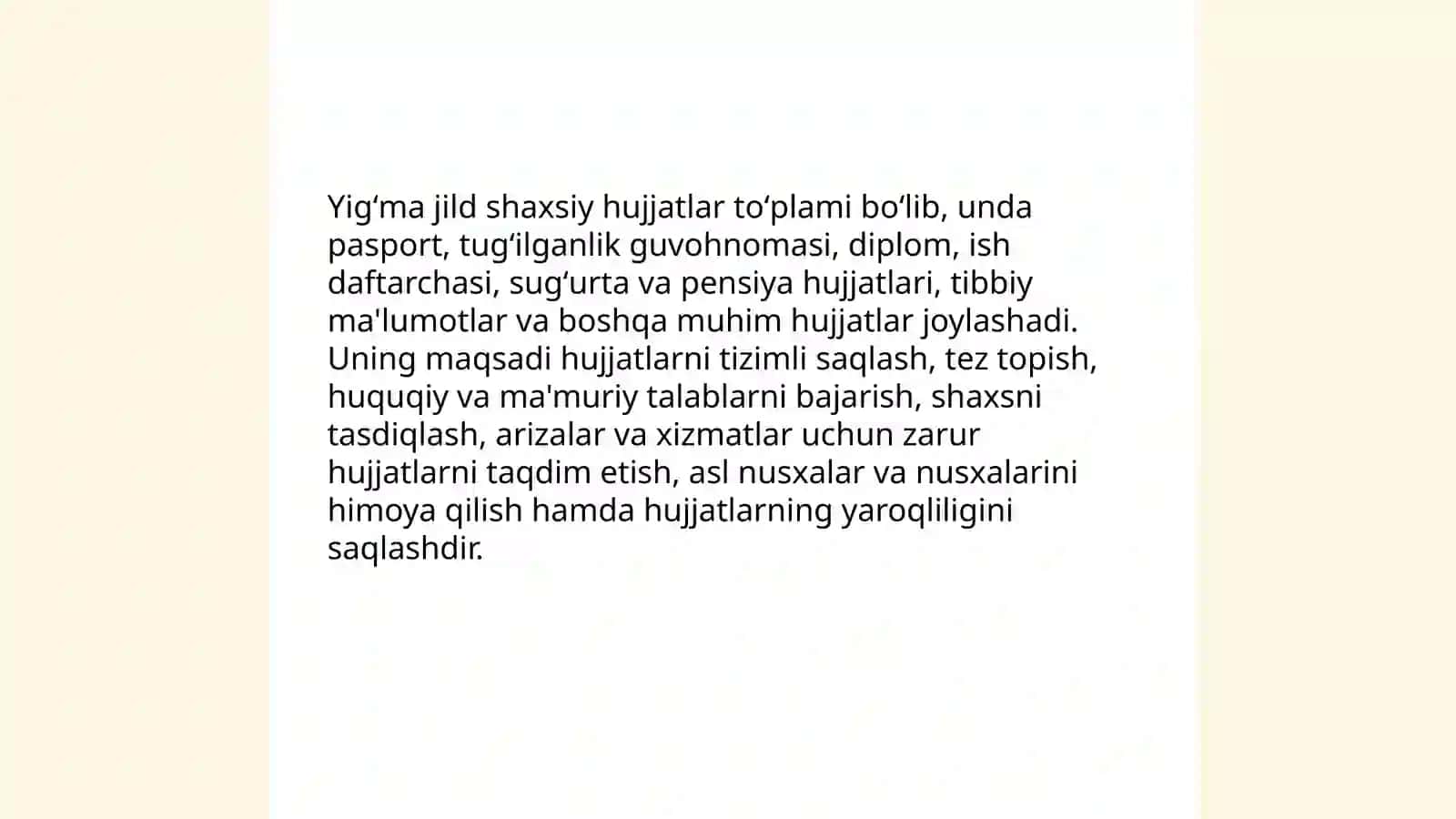 Shaxsiy hujjatlar yigʻma jildini tayyorlash 3