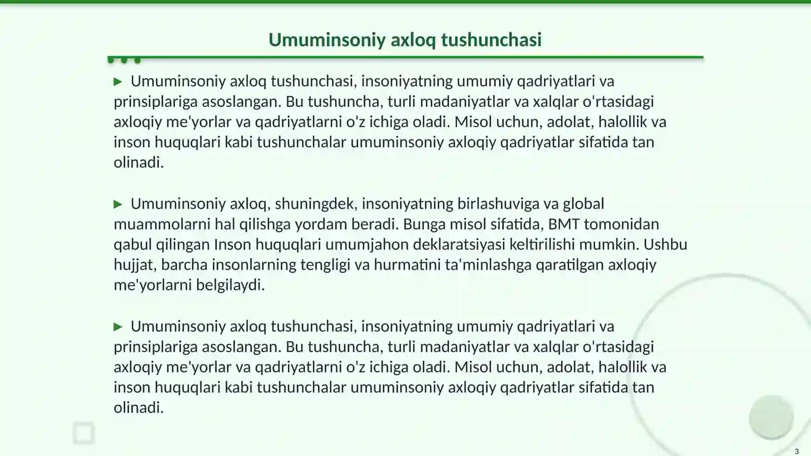 Axloqni umuminsoniy,mintaqaviy va milliy xususiyatlari 3