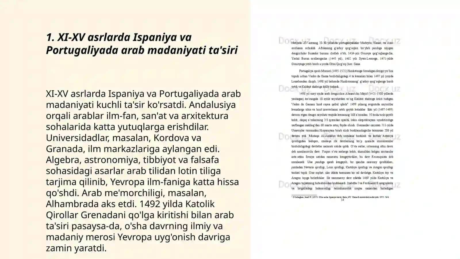 XI-XV asrlarda Ispaniya va Portugaliyada arab madaniyati ta'siri 3