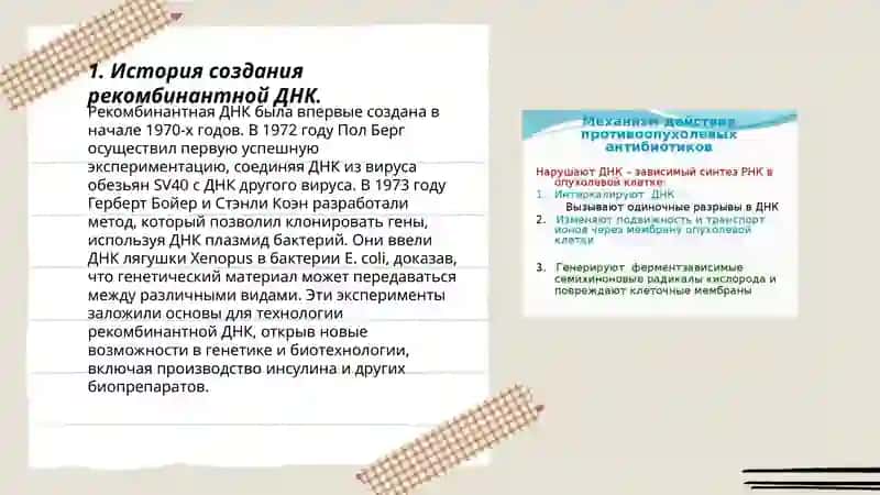 Использование рекомбинантной ДНК в медицине.Механизм действия противовирусных и противоопухолевых препаратов 3