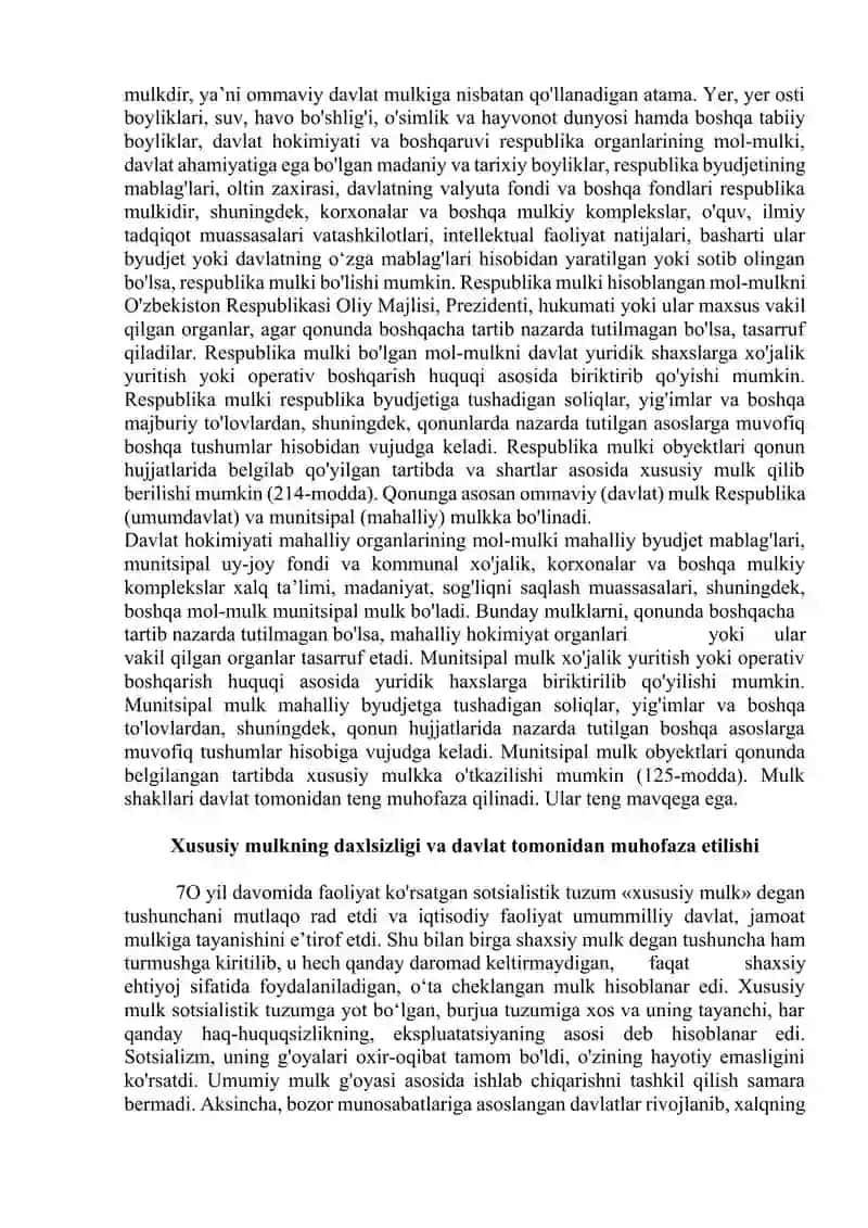 O‘zbekiston Respublikasi Konstitutsiyasida jamiyat va shaxs munosabatlari referat 3