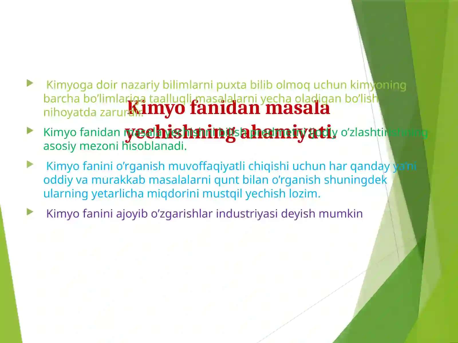 KIMYODAN EKSPERIMENTAL MASALALAR YECHISHNING AHAMIYATI 3