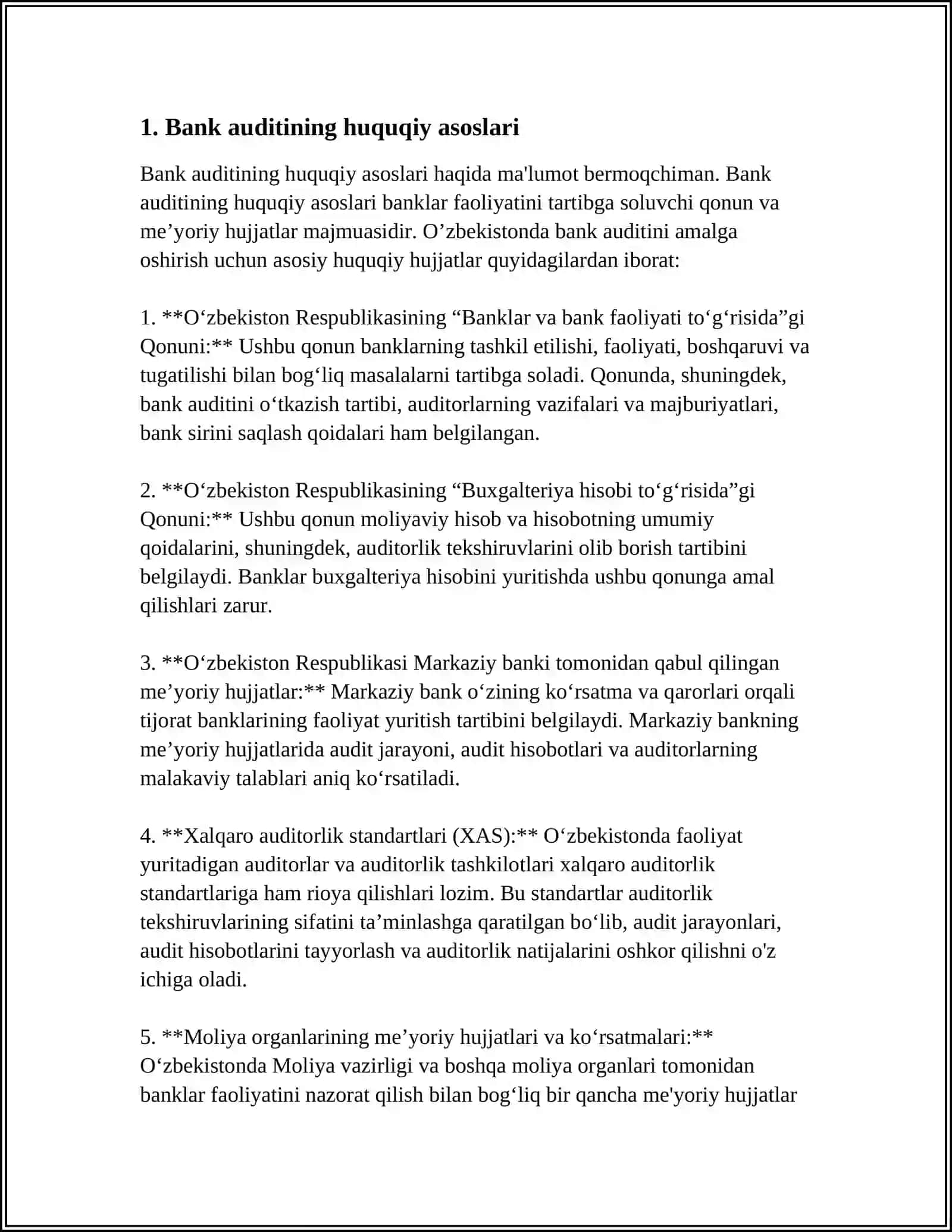 BANK AUDITINING O’TKAZISHNING HUQUQIY ASOSLARI 3
