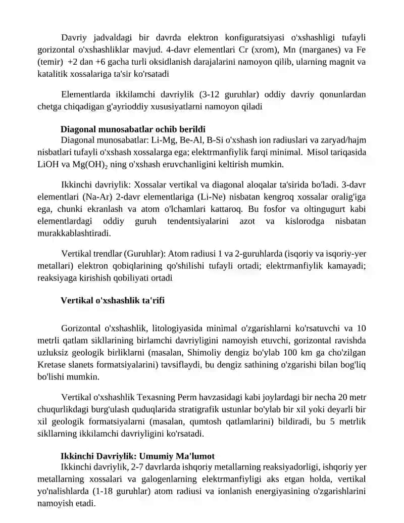 Ikkinchi darajali davriylikning qo'llanilishi 3