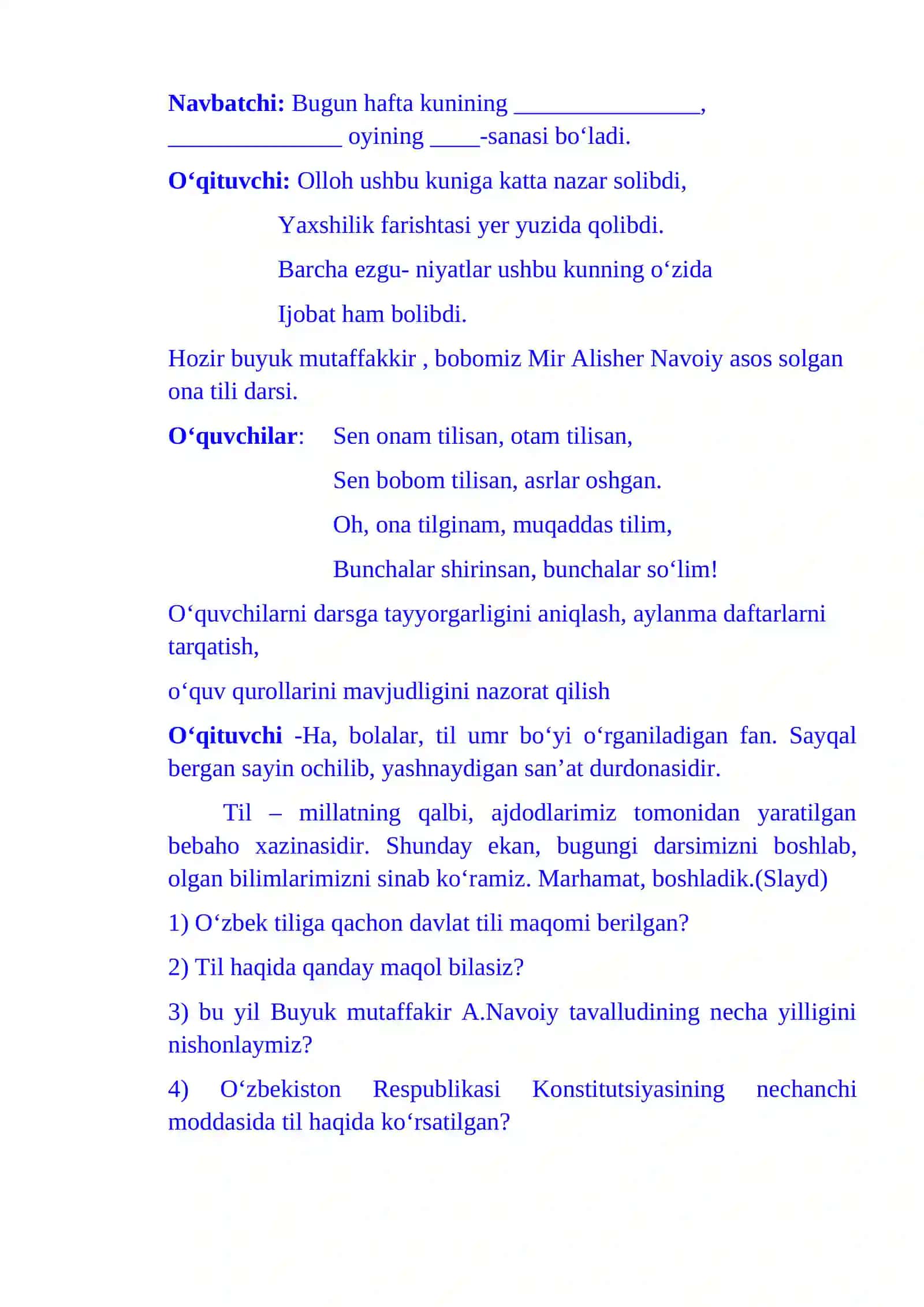 4-sinf Ona tili fanidan Ot yasovchi qo'shimchalar 2-chorak dars ishlanmasi 3