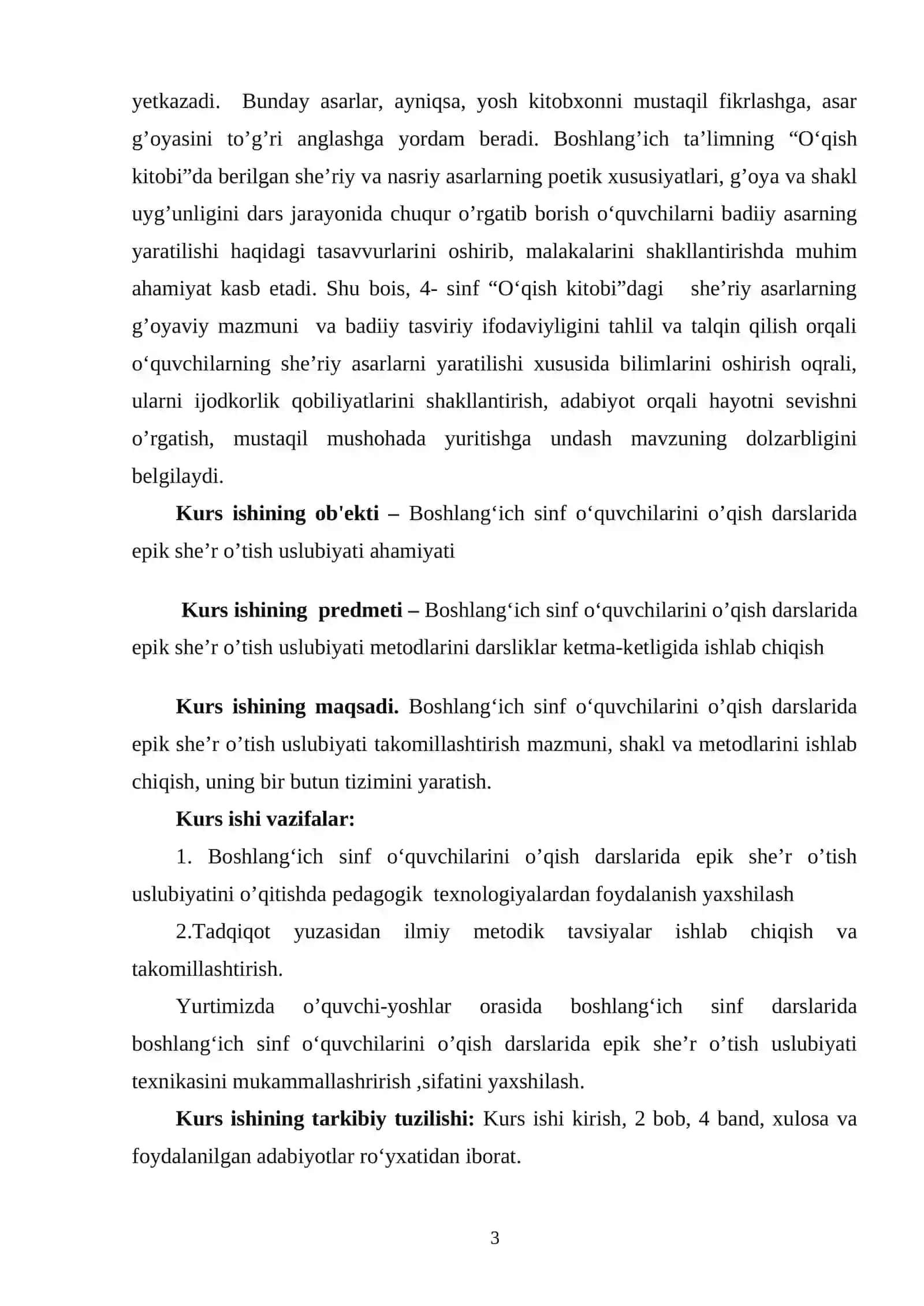 O'QISH DARSLARIDA ERTAK O'TISH USLUBIYATI (1-SINF) 3