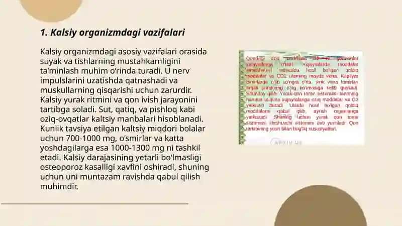 Kalsiy Magniy va rux haqida organizmga tasiri va boshqarilishi 3