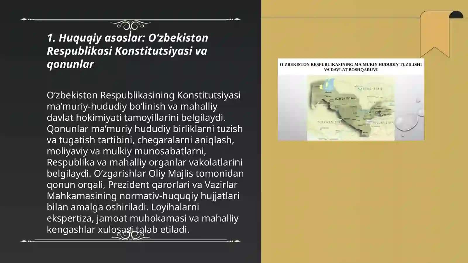 Oʻzbekiston respublikasida mamuriy hududiy birliklarni tuzish va tugatish tartibi 3