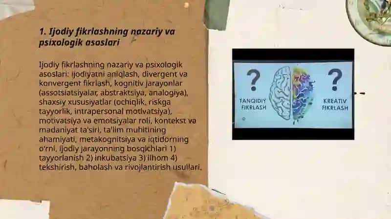 Ijodiy fikrlashning nazariy va psixologik asoslari 3