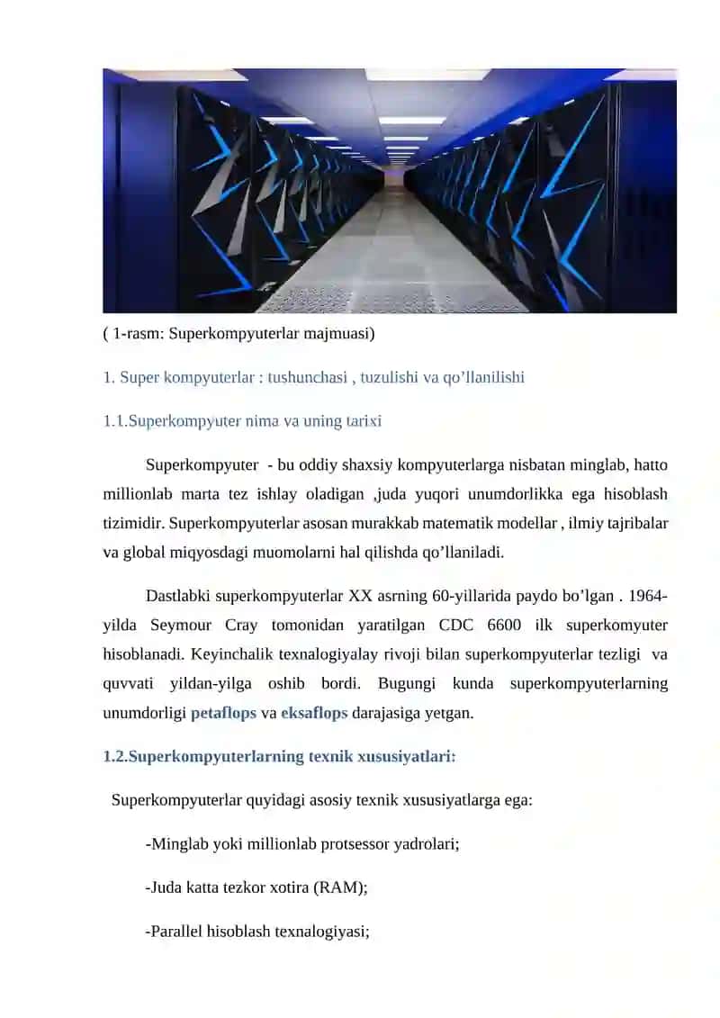SUPER KOMPYUTERLAR VA SERVERLAR 3