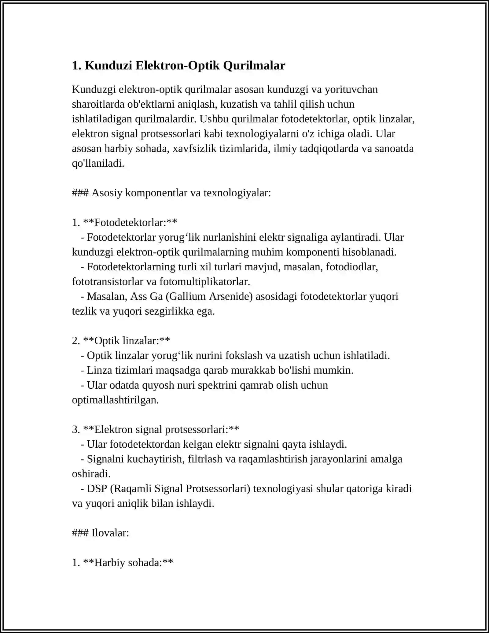 ELEKTRON-OPTIK IQ QURILMALAR. QORONGʻULIKDA KOʻRISH QURILMALARI 3