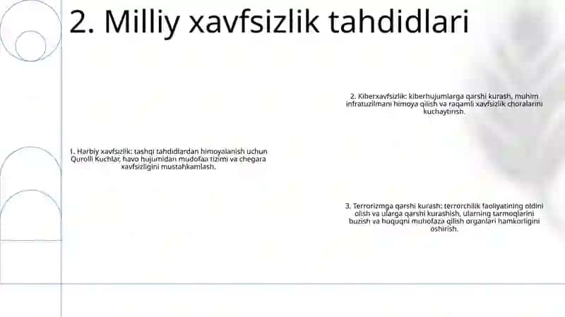 Milliy Xavfsizlikni Ta’Minlash Borasida Amalga Oshirilayotgan Ishlar 3