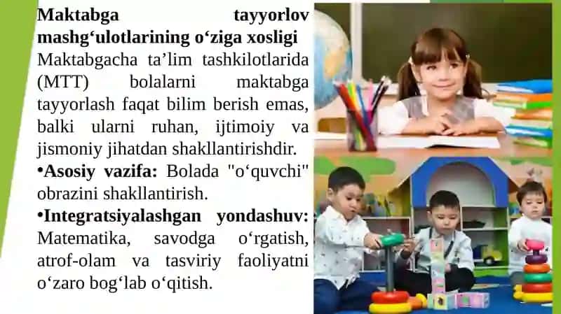 Bolalarni maktabga tayyorlash fanlarini o'qitishda dars shakillari. 3