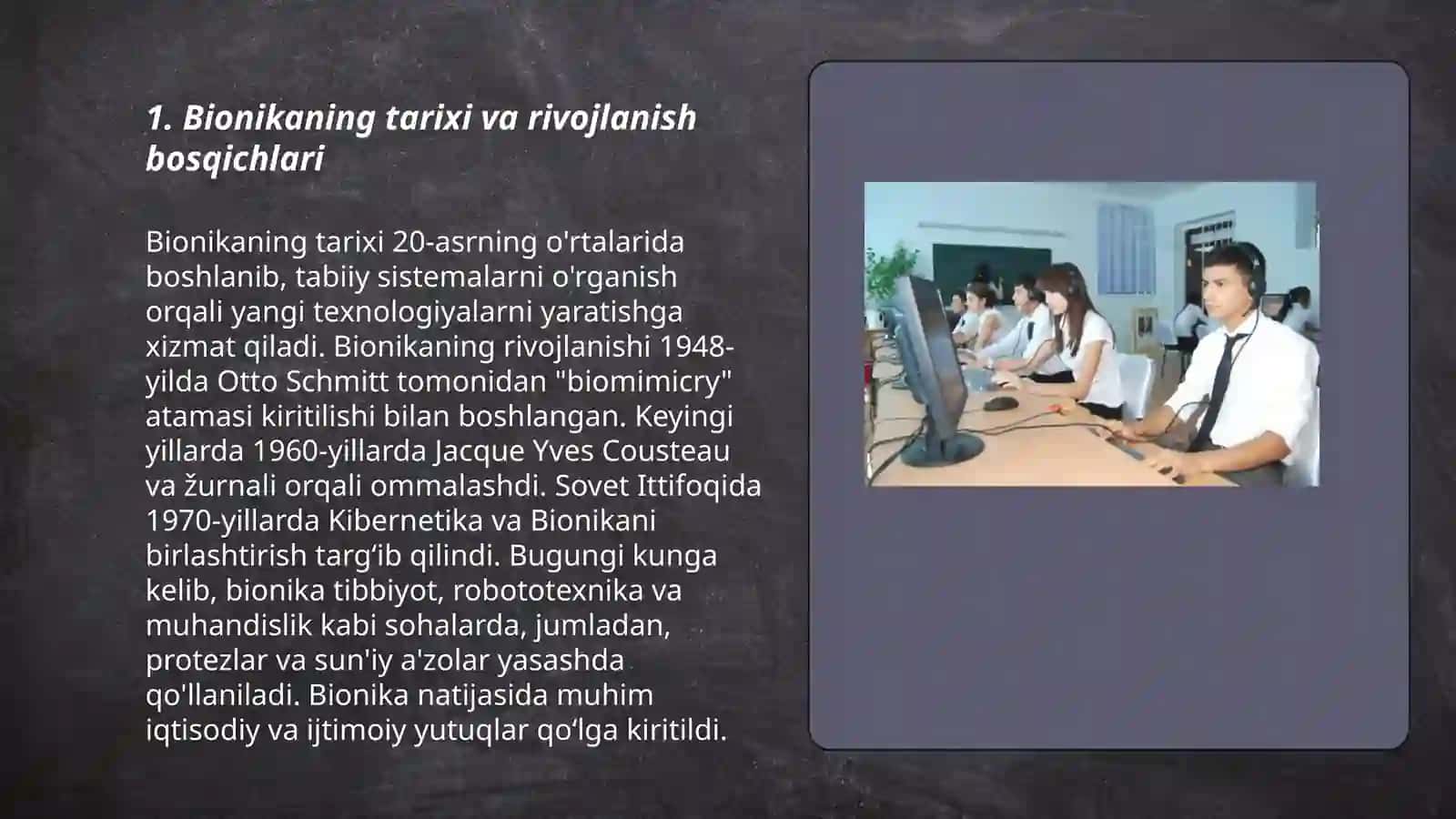 Bionika asoslari va uning inson hayotidagi órni 3
