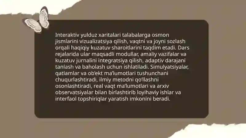 Astronomiya o‘qitishda interaktiv xaritalar va kuzatuv dasturlaridan foydalanish 3