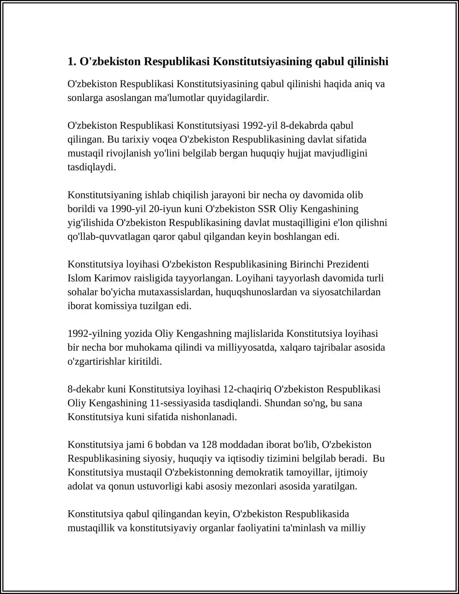 MUSTAQILLIK YILLARIDA DAVLAT BOSHQARUV TIZIMIDA AMALGA OSHIRILGAN ISLOHOTLARNING XUSUSIYATLARI 3