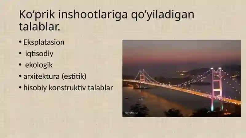 Sun’iy inshootlariga qo’yiladigan talablar 3
