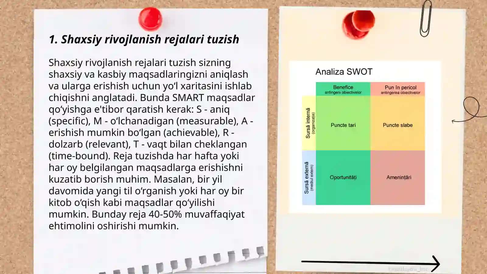 Shaxsiy rivojlanishni rejalashtirish maqsadi va mohiyati. SWOT va PEST tahlillari 3