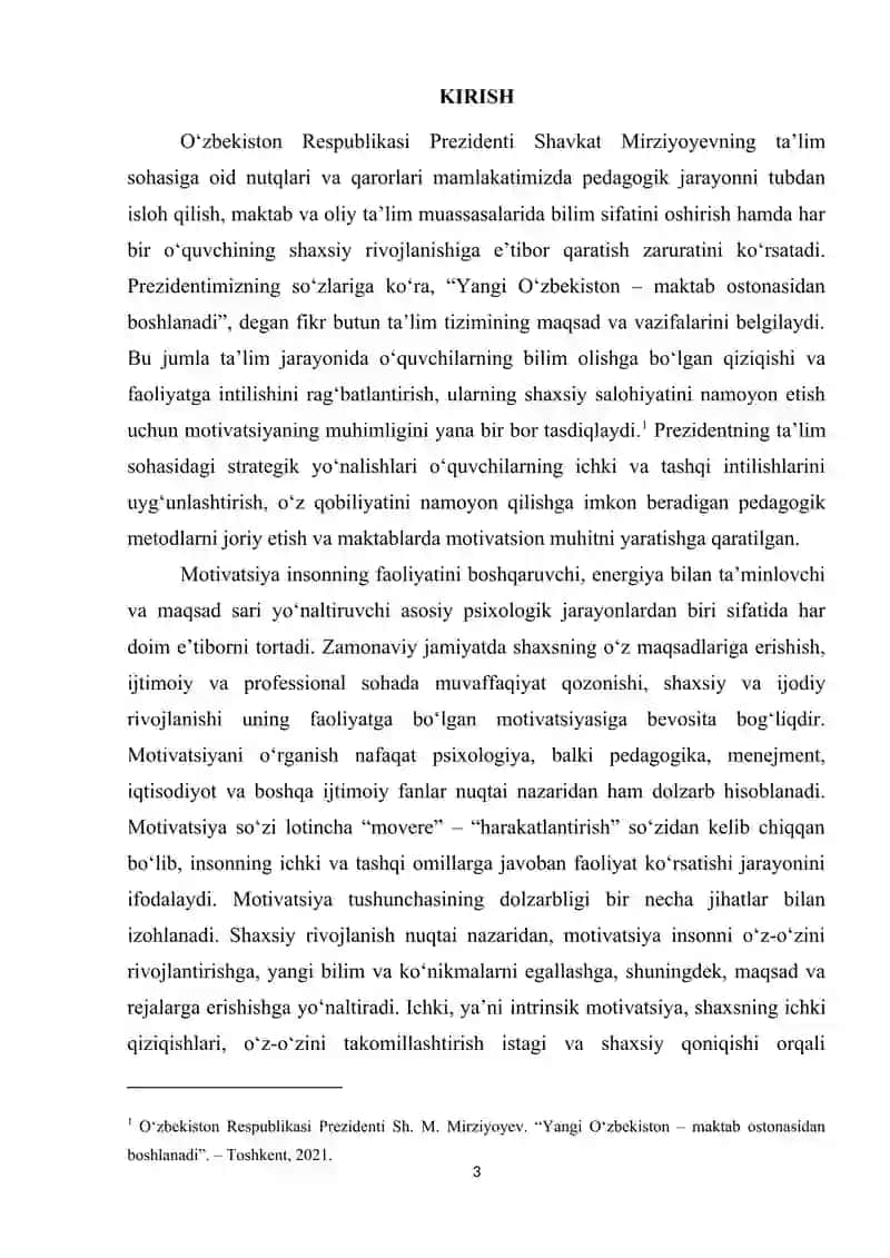 Motivatsiya tushunchasi. Intrezik vaekstrimzik matevatsiya 3