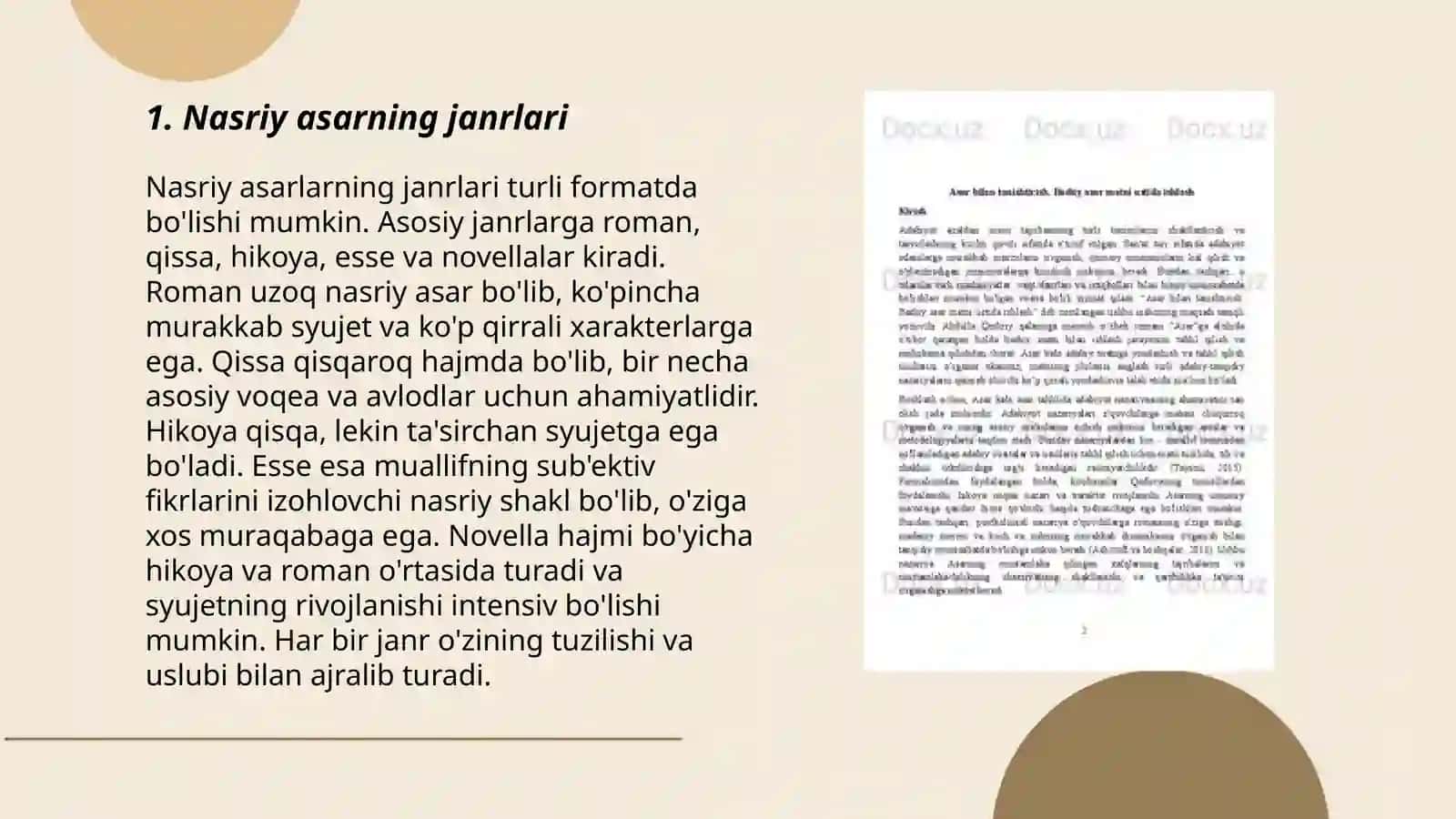 Nasriy asar matni ustida ishlash 3