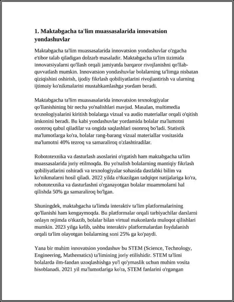 Maktabgacha talim muassasalarida innovatsion yondashuvlar 3