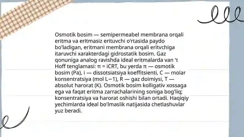 Osmotik bosim qonunlari 3