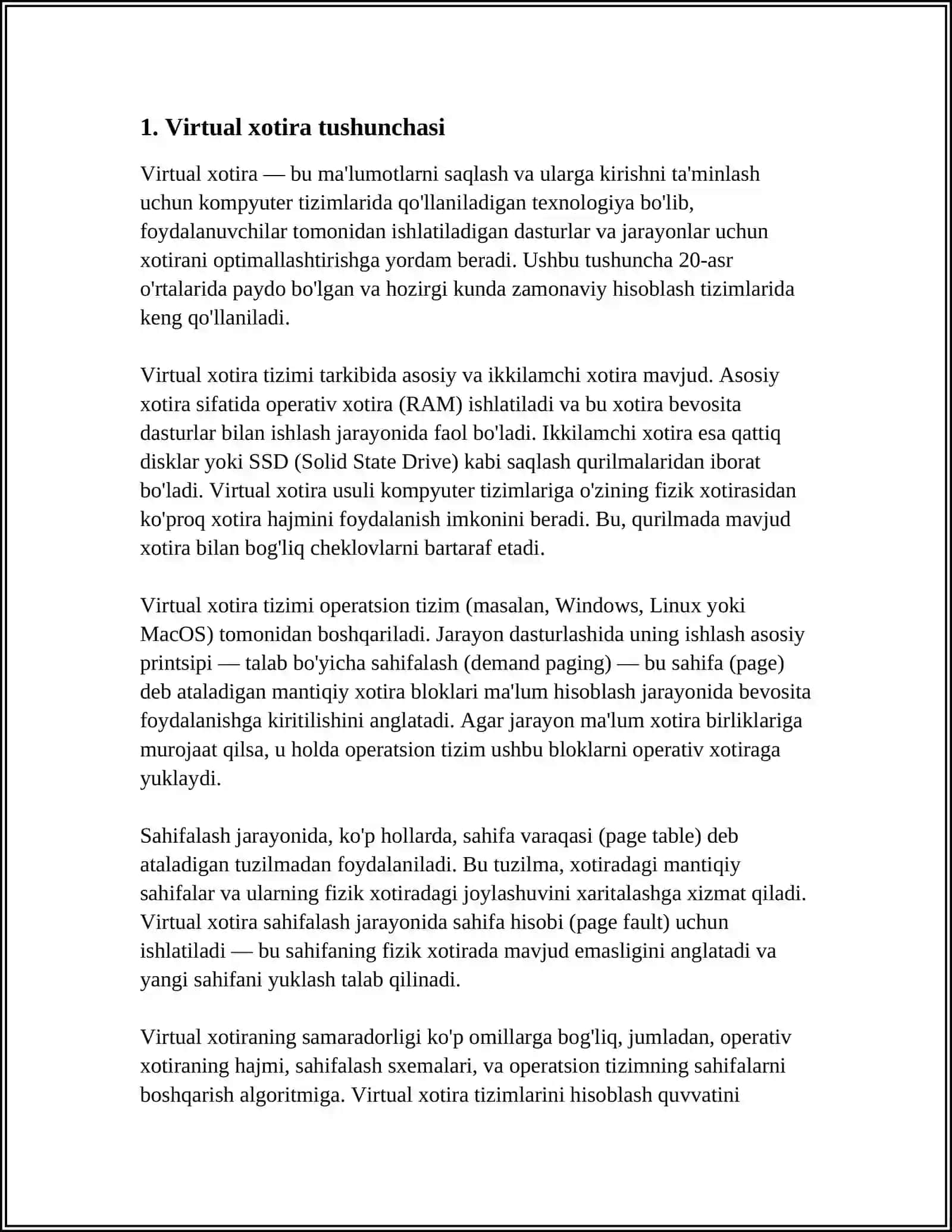 OPERATSION TIZIMLARDA VIRTUAL XOTIRA TUSHUNCHASI 3